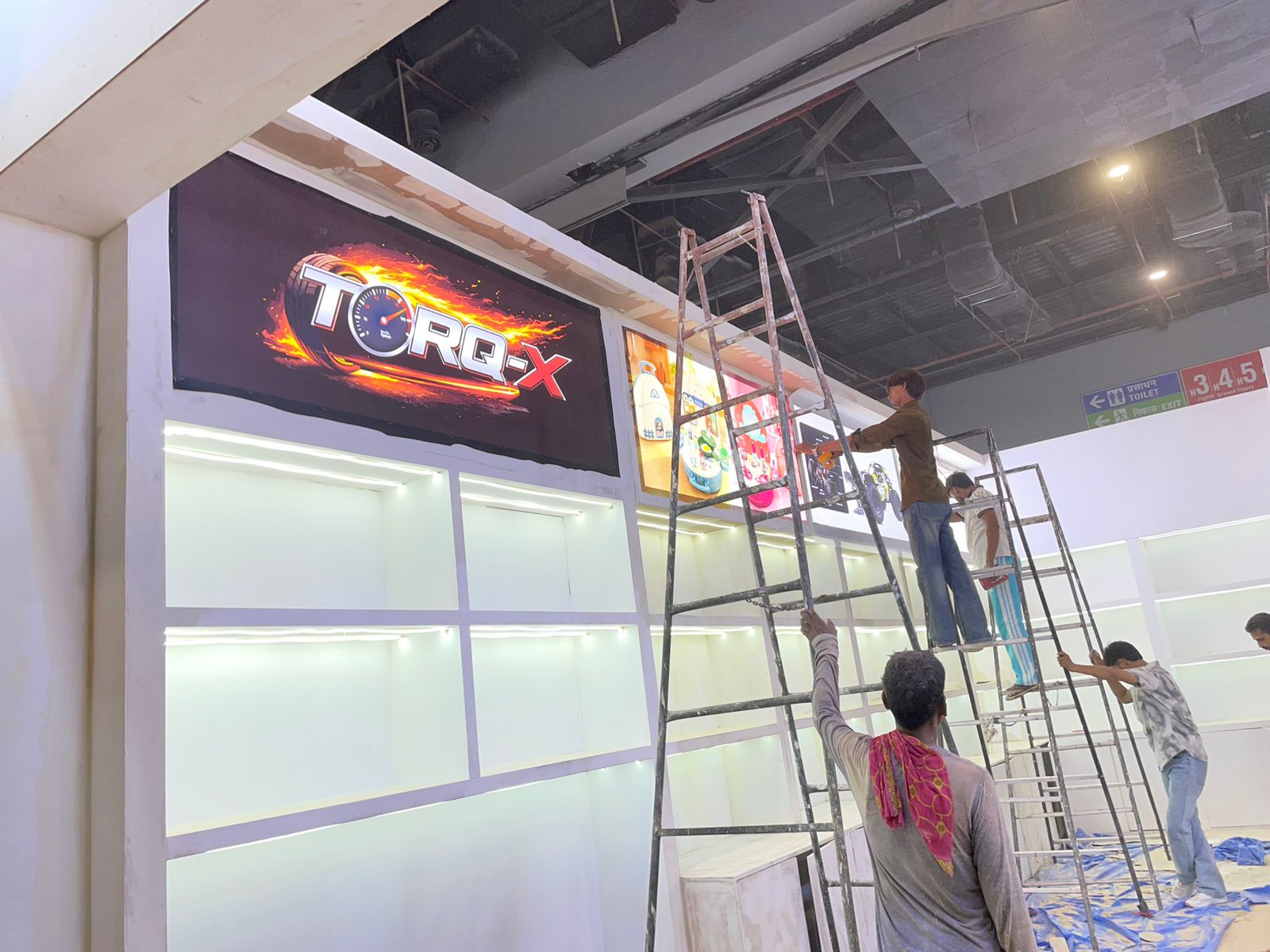 Electrical cabling and spot lighting installation